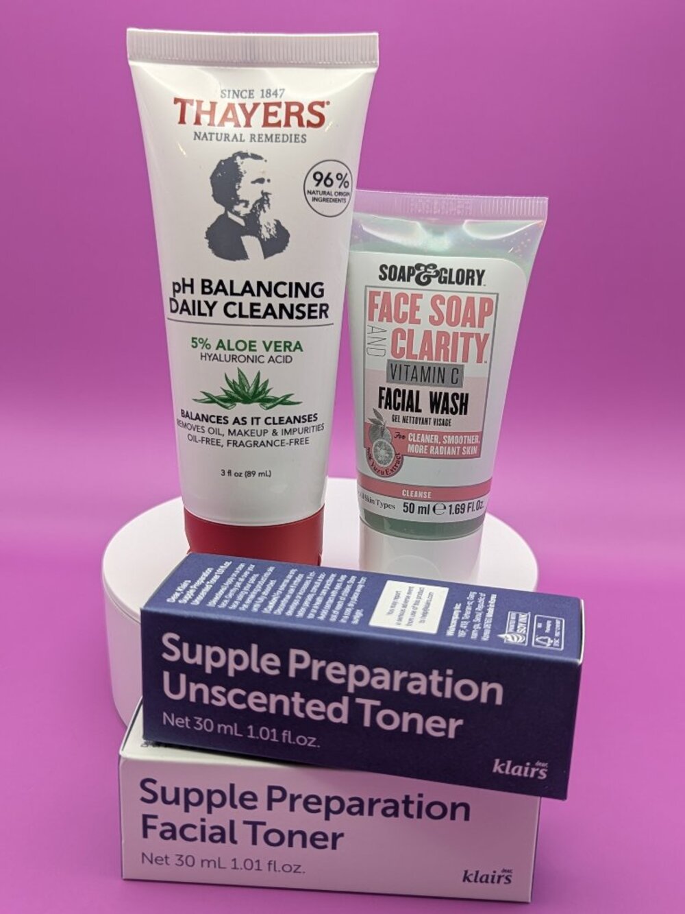 4pc Thayers Klairs Soap & Glory Cleanse & Tone Skincare Bundle New/NIB/Sealed